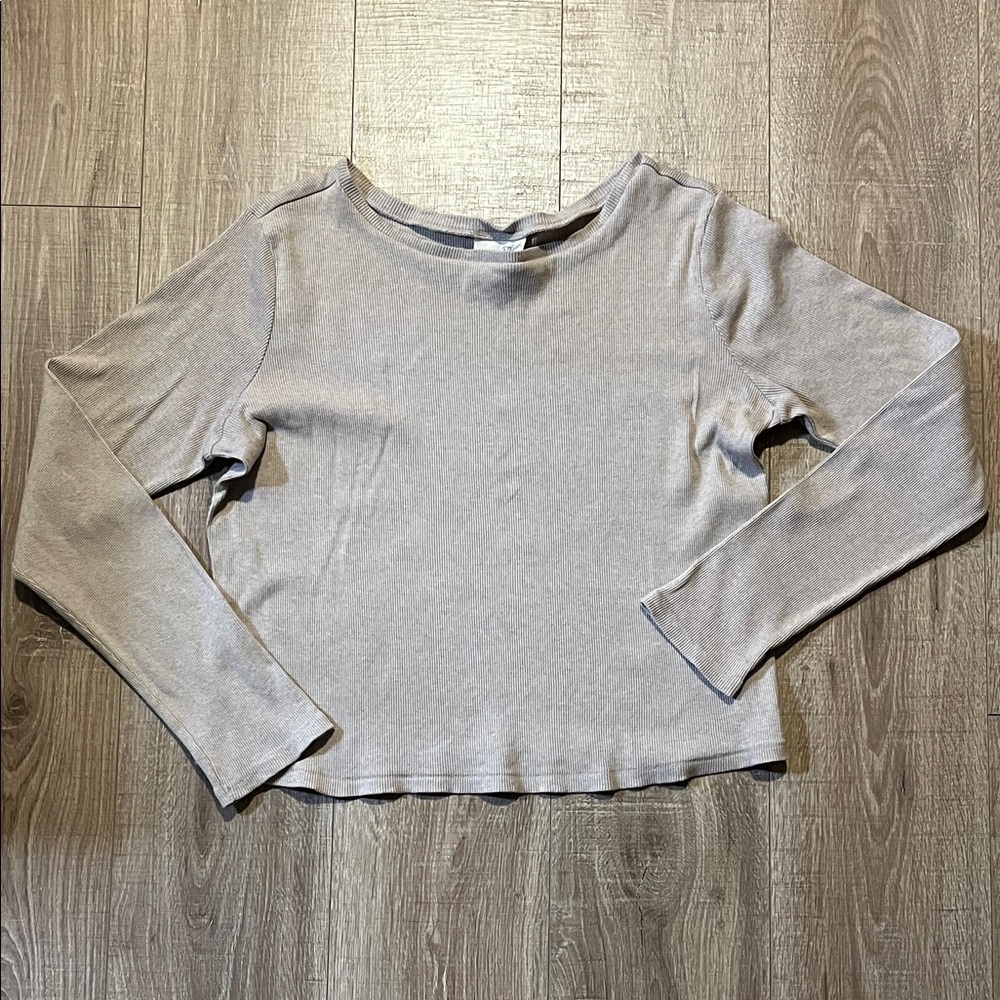 Women’s Universal Thread Light Beige Long Sleeve Ribbed Top Size XXL